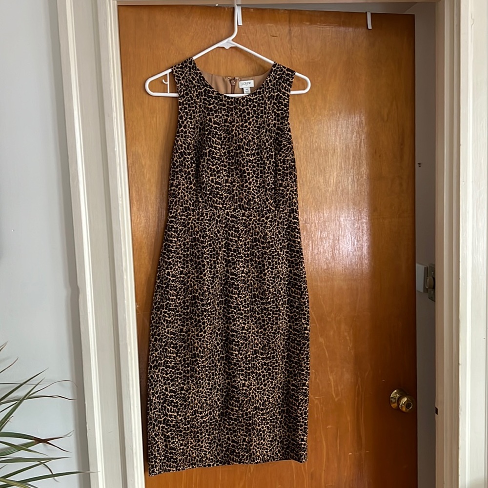 Jcrew sleeveless leopard sheath dress Size 2 & 4